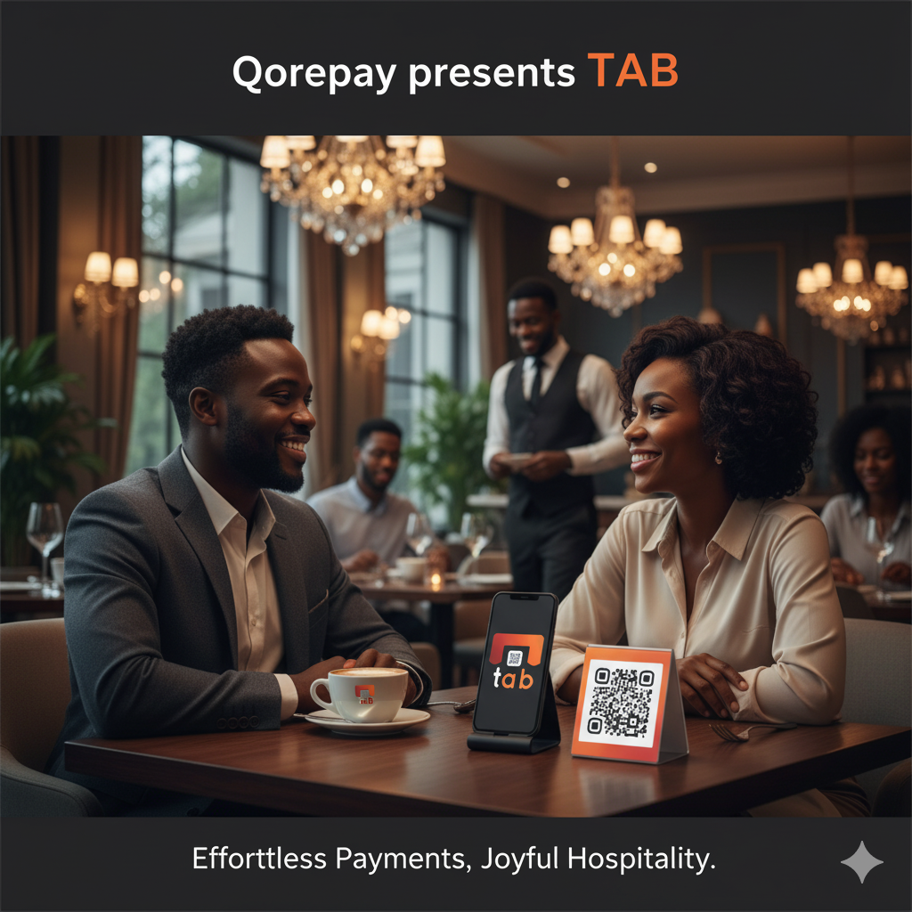 QR Code payment in a restaurant